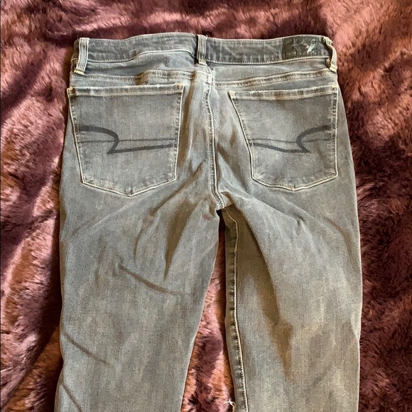 Mid rise black washed out stretch jeans - Picture 2 of 4